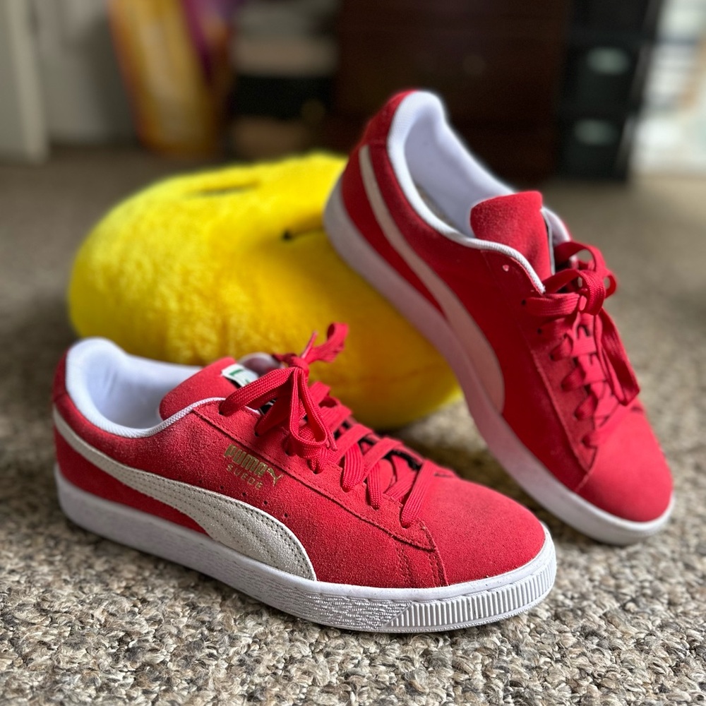 Puma red suede